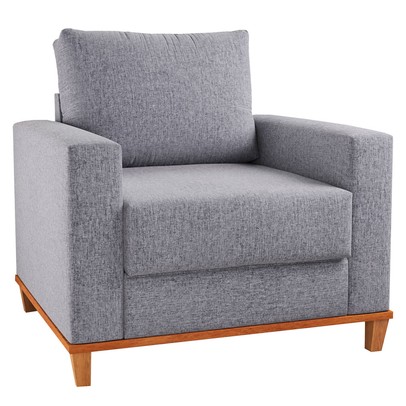 Poltrona Itália Linho Inox - Vian