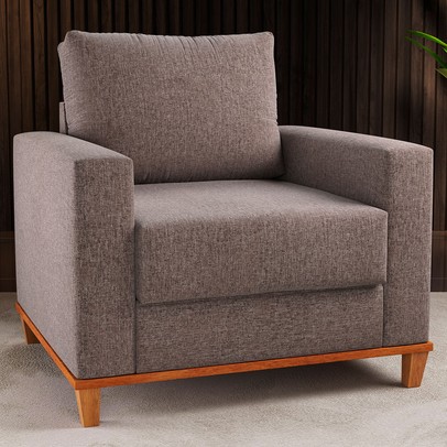 Poltrona Itália Linho Kaki - Vian