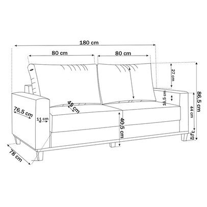 Sofá 2 Lugares Gibran Linho Bronze - Vian