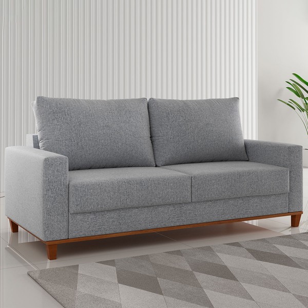 Sofá 2 Lugares Gibran Linho Inox - Vian