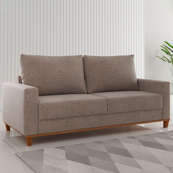 Sofá 2 Lugares Gibran Linho Kaki - Vian