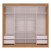 Guarda-Roupa Casal Seul 100% Mdf 2 Portas 4 Gavetas com Espelho Freijo/Nero - Mx Móveis