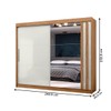 Guarda-Roupa Casal Seul 100% Mdf 2 Portas 4 Gavetas com Espelho Freijo/Off White - Mx Móveis