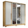 Guarda-Roupa Casal Monaco 4 Portas 2 Gavetas com Espelho Marrocos/Off White - Mx Móveis