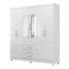 Guarda-Roupa Casal Toledo 6 Portas 3 Gavetas com Espelho Branco - Mx Móveis