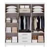Guarda-Roupa Casal Toledo 6 Portas 3 Gavetas com Espelho Branco - Mx Móveis