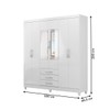 Guarda-Roupa Casal Toledo 6 Portas 3 Gavetas com Espelho Branco - Mx Móveis