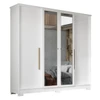 Guarda-Roupa Casal Monaco 4 Portas 2 Gavetas com Espelho Branco - Mx Móveis