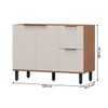 Balcão de Cozinha para Pia Toscana 2 Portas 2 Gavetas 100% Mdf Freijó/Off White Bto03 - Mx Móveis