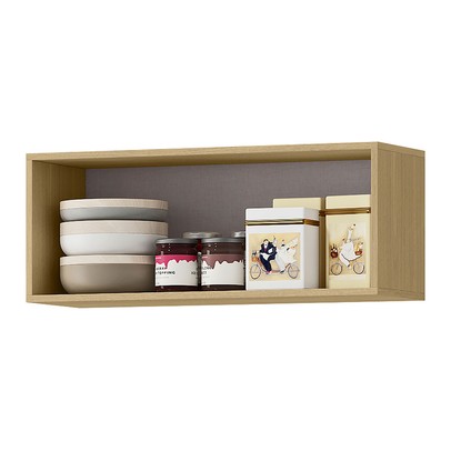 Armário Aéreo de Cozinha 80 Cm Glória 1 Porta Basculante Castanho - Mx Móveis