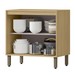 Balcão de Cozinha 80 Cm Glória 2 Portas Castanho/Off White - Mx Móveis