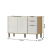 Balcão de Cozinha para Pia 120 Cm Glória 3 Portas 2 Gavetas Castanho/Off White - Mx Móveis