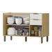 Balcão de Cozinha para Pia 120 Cm Glória 3 Portas 2 Gavetas Castanho/Off White - Mx Móveis
