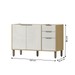 Balcão de Cozinha para Pia 120 Cm Glória 3 Portas 2 Gavetas Castanho/Off White - Mx Móveis
