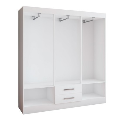 Guarda-Roupa Casal ártico 6 Portas 2 Gavetas Branco - Panorama Móveis