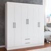 Guarda-Roupa Casal ártico 6 Portas 2 Gavetas Branco - Panorama Móveis