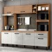 Cozinha Compacta Zoe 6 Portas 1 Gaveta Freijó/Off White - Mx Móveis