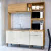 Cozinha Compacta Cloe 4 Portas 1 Gaveta Castanho/Off White - Mx Móveis