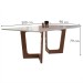Mesa de Jantar 8 Lugares Itália com Vidro Chocolate/Off White/Bege - Panorama Móveis