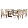 Mesa de Jantar 8 Lugares Itália com Vidro Chocolate/Off White/Bege - Panorama Móveis