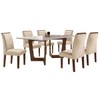 Mesa de Jantar 6 Lugares Itália com Vidro Chocolate/Off White/Bege - Panorama Móveis