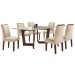 Mesa de Jantar 6 Lugares Itália com Vidro Chocolate/Off White/Bege - Panorama Móveis