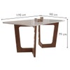 Mesa de Jantar 6 Lugares Itália com Vidro Chocolate/Off White/Bege - Panorama Móveis
