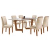 Mesa de Jantar 6 Lugares Itália com Vidro Cinamomo/Off White/Bege - Panorama Móveis