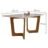 Mesa de Jantar 6 Lugares Itália com Vidro Cinamomo/Off White/Bege - Panorama Móveis