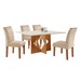 Mesa de Jantar 4 Lugares Austin Cinamomo/Off White/Suede Pena - Panorama Móveis