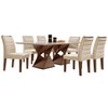 Mesa de Jantar 6 Lugares Espanha com Vidro Chocolate/Off White/Bege - Panorama Móveis
