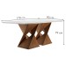 Mesa de Jantar 6 Lugares Espanha com Vidro Chocolate/Off White/Bege - Panorama Móveis