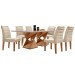 Mesa de Jantar 6 Lugares Espanha com Vidro Cinamomo/Off White/Bege - Panorama Móveis