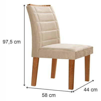 Mesa de Jantar 6 Lugares Espanha com Vidro Cinamomo/Off White/Bege - Panorama Móveis