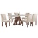 Mesa de Jantar 6 Lugares Montreal com Vidro Chocolate/Off White/Suede Bege - Panorama Móveis