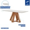 Mesa de Jantar 6 Lugares Montreal com Vidro Cinamomo/Off White/Suede Cinza - Panorama Móveis