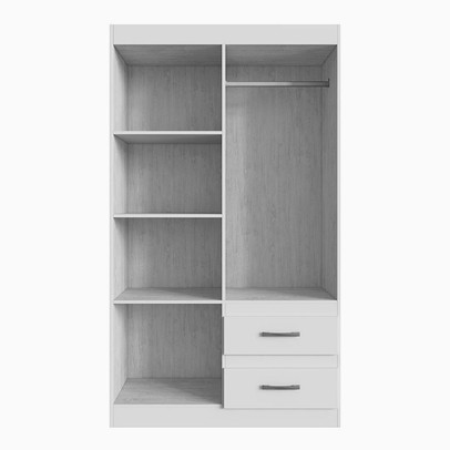 Guarda-Roupa Solteiro Dallas 4 Portas 2 Gavetas Branco  - Doripel Móveis