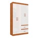 Guarda-Roupa Solteiro Dallas 4 Portas 2 Gavetas Off White/Nogueira - Doripel