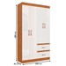 Guarda-Roupa Solteiro Dallas 4 Portas 2 Gavetas Off White/Nogueira - Doripel