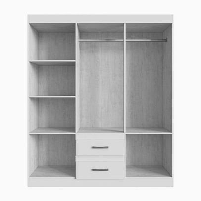 Guarda-Roupa Solteiro Texas 6 Portas 2 Gavetas Branco - Doripel