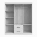 Guarda-Roupa Solteiro Texas 6 Portas 2 Gavetas Off White/Nogueira - Doripel