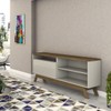 Rack para TV Até 42 Polegadas River 1 Porta 1 Prateleira Off White/Freijó - Panorama Móveis