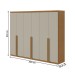 Guarda-Roupa Casal Alonzo 6 Portas 4 Gavetas 100% Mdf Amêndoa Clean/Off White 59944.52 - Móveis Lopas