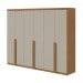 Guarda-Roupa Casal Alonzo 6 Portas 4 Gavetas 100% Mdf Amêndoa Clean/Off White 59944.52 - Móveis Lopas