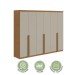 Guarda-Roupa Casal Alonzo 6 Portas 4 Gavetas 100% Mdf Amêndoa Clean/Off White 59944.52 - Móveis Lopas