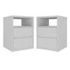 Mesa de Cabeceira Gales Kit 2 Mesas de Cabeceira 100% Mdf Branca - Mambel