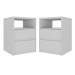 Mesa de Cabeceira Gales Kit 2 Mesas de Cabeceira 100% Mdf Branca - Mambel