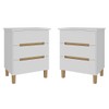 Mesa de Cabeceira Logan Kit 2 Mesas de Cabeceira 100% Mdf Branco/Olmo - Mambel
