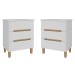 Mesa de Cabeceira Logan Kit 2 Mesas de Cabeceira 100% Mdf Branco/Olmo - Mambel