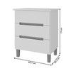 Mesa de Cabeceira Logan Kit 2 Mesas de Cabeceira 100% Mdf Branco/Olmo - Mambel